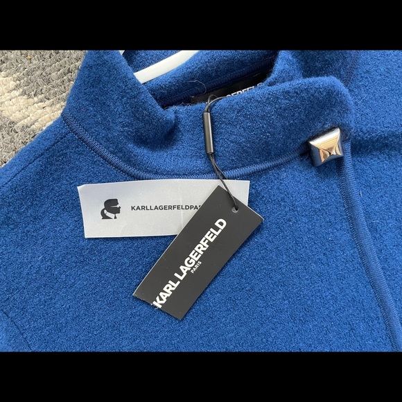 New Karl Lagerfeld Wool Blend Cape with Sleeves Size Extra Large - Picture 4 of 7